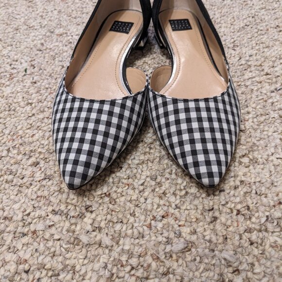 White House Black Market Black and White Gingham Flats - Picture 4 of 5